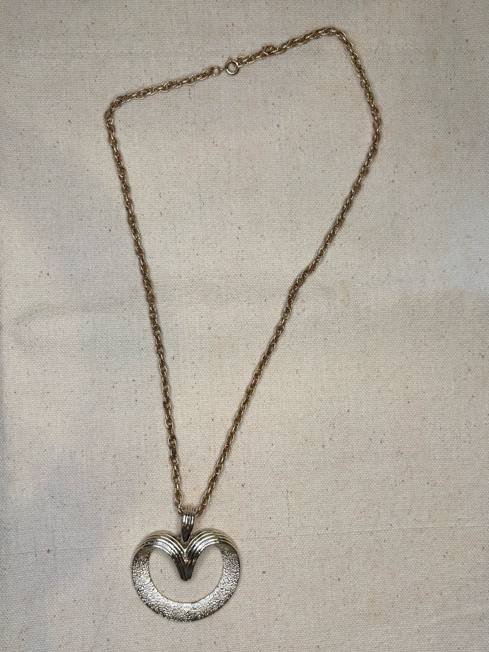 Sarah Coventry Gold Tone Open Heart Pendant Necklace